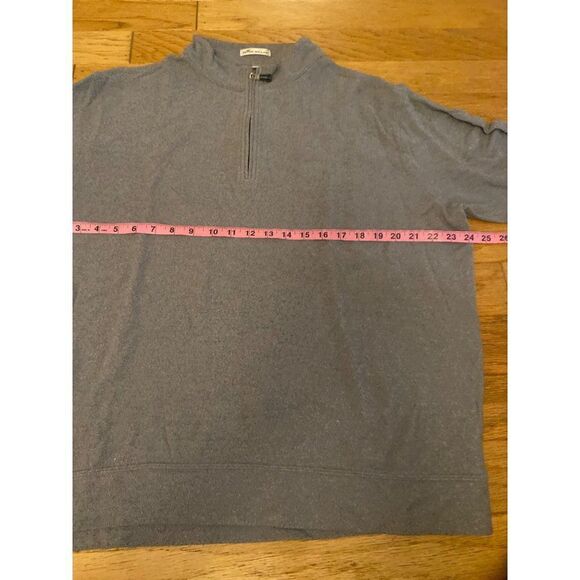 Peter Millar men's grey 1/4 zip collar long sleeve pullover knit sweater size XL - Picture 4 of 8